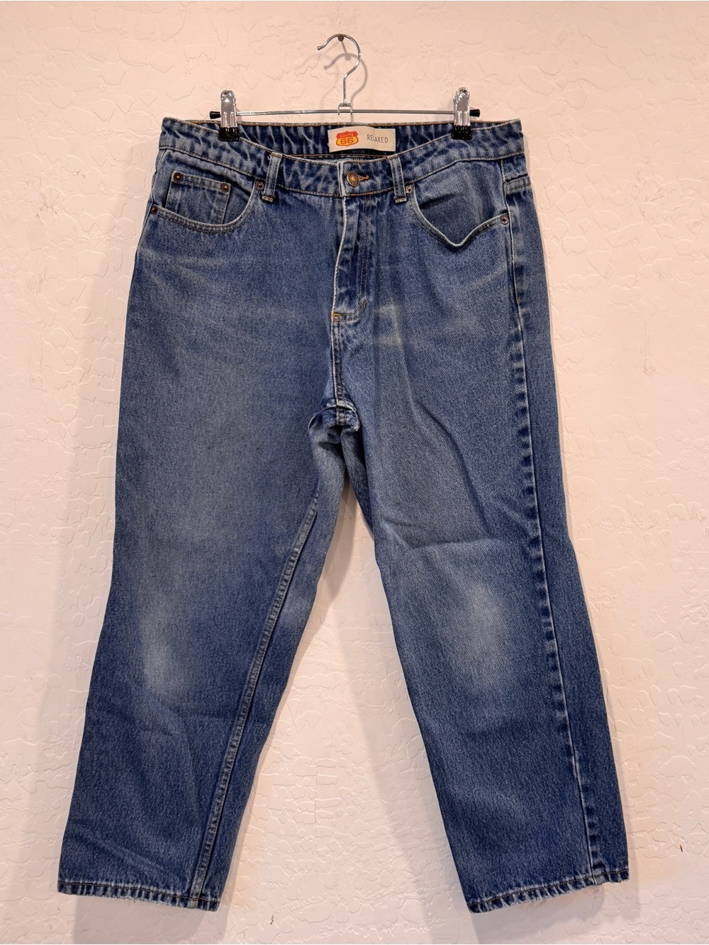 Vintage Route 66 Straight Leg Blue Jeans Womens 12 S Medium Wash Mom Jeans Denim